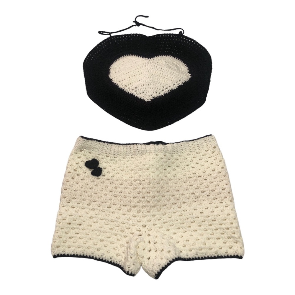 Handmade Crop top and short Crochet Set